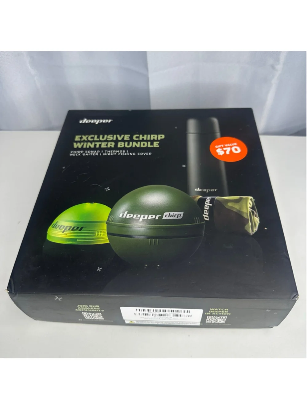 New in Box Deeper CHIRP Smart Sonar Bundle GPS Fish Finder Model DP3H30S10